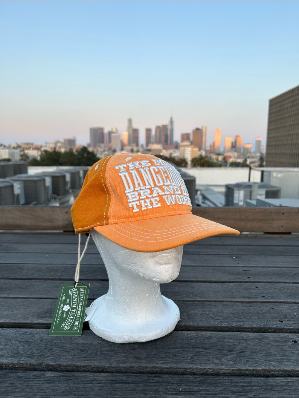 Denim Tears Baseball Cap - The Most Dangerous Brand In The World | Orange NWT